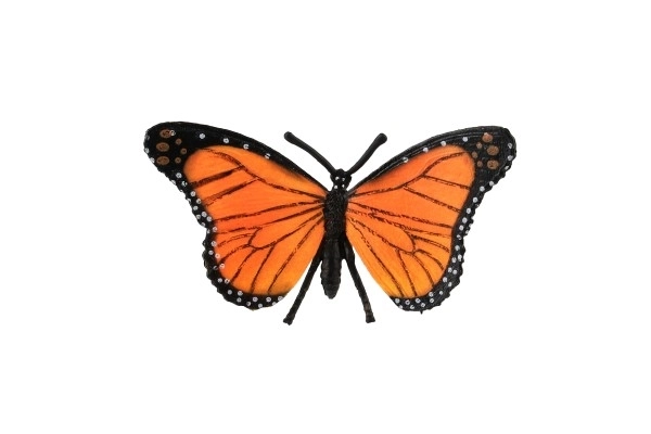 Papillon Monarque migrateur (babole) en plastique zootechnie 11cm dans un sachet