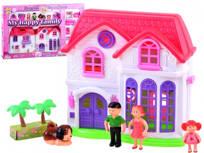 Maison familiale pliable avec meubles et figurines