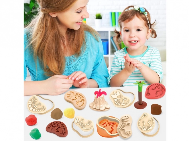 Ensemble de pâte à modeler dinosaures