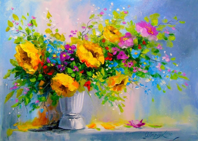 Puzzle ENJOY bouquet de fleurs jaunes 1000 pièces