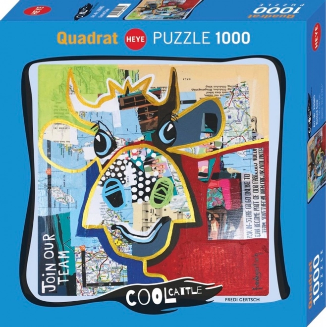 Puzzle carré Vache tachetée 1000 pièces