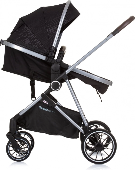 CHIPOLINO Poussette combinée Aura 2en1 Obsidian, Argent