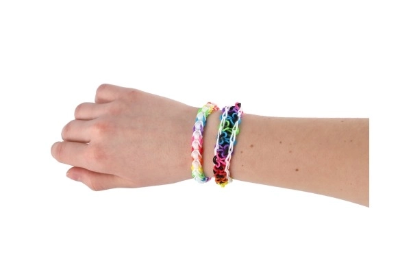 Fais ton propre bracelet 700+ élastiques, perles + outils + métier à tisser pour bracelets dans une boîte 30x24cm