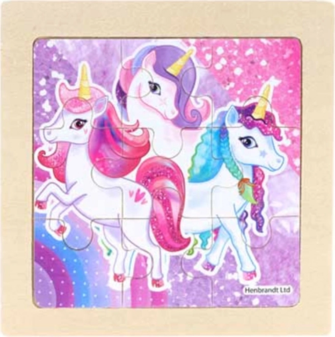 Puzzle en bois licorne 9 pièces