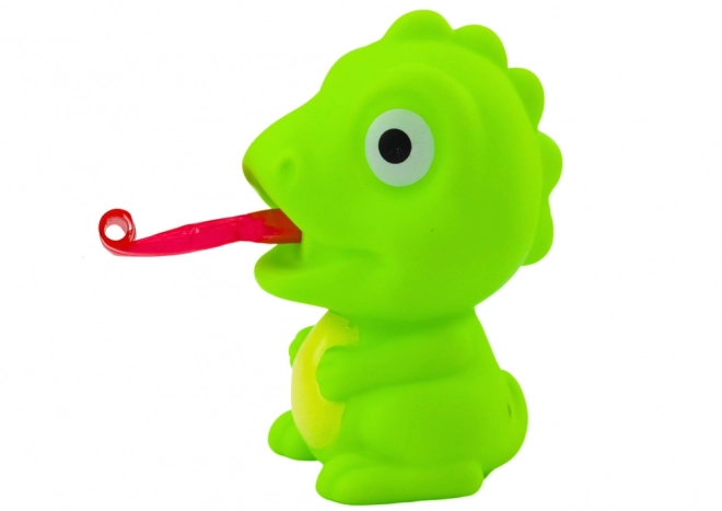 Dinosaure en caoutchouc avec langue coulissante vert 8 cm