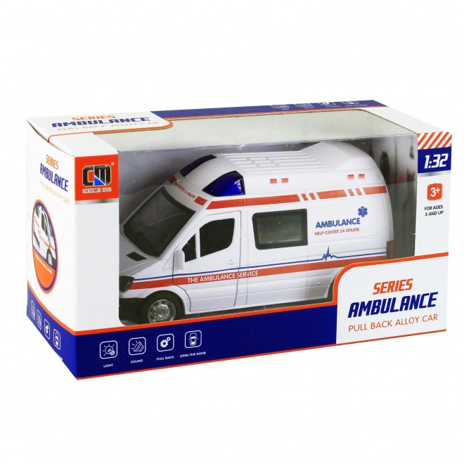 Ambulance en métal - voiture avec son et lumière