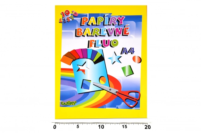 Papiers fluo colorés A4 - 10 feuilles