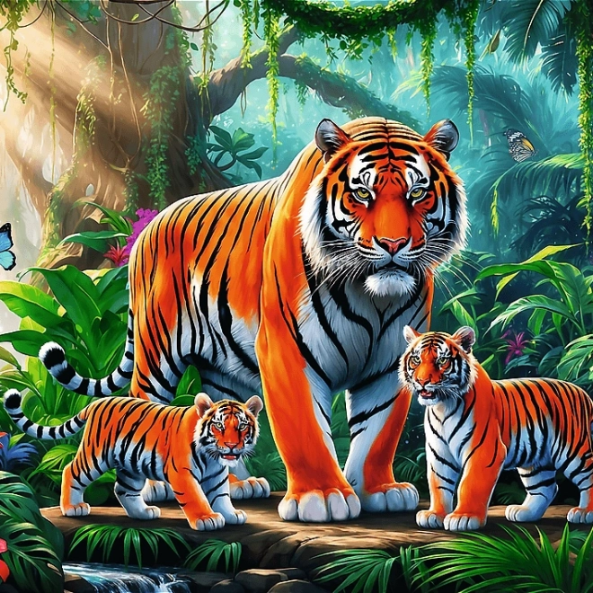 Puzzle Habitudes du tigre 200 pièces