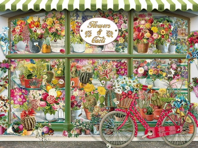 Puzzle Magasin de Fleurs et Cactus Gâteaux Manipulation Facile 275 Pièces