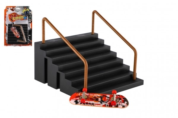 Escalier avec rambarde pour skateboard à doigt