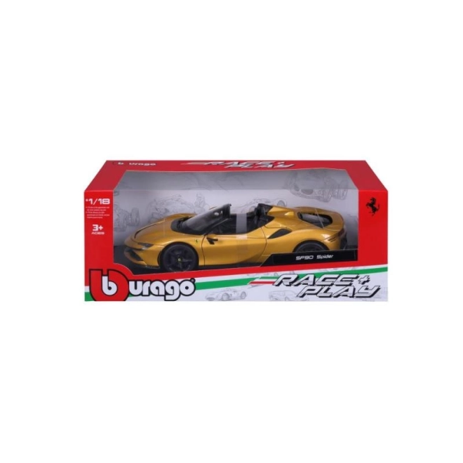Bburago Ferrari SF90 Spider à l'échelle 1:18 - jaune
