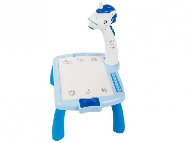 Table éducative pour enfants avec projecteur bleu