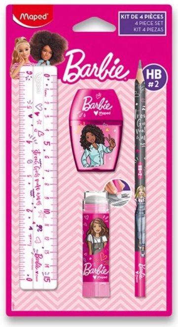 MAPED Ensemble de Papeterie Barbie 4 pièces