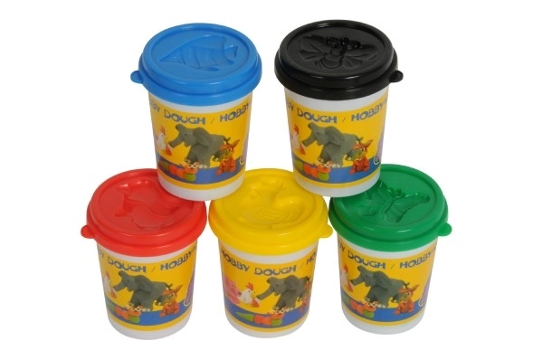 Pâte à modeler dans un pot 5 pcs mélange de couleurs dans une boîte 40x8x8cm