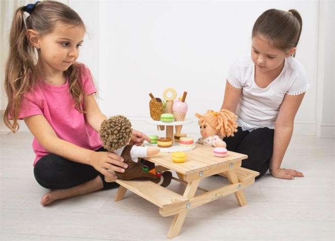 Banc de pique-nique en bois pour poupées Bigjigs Toys