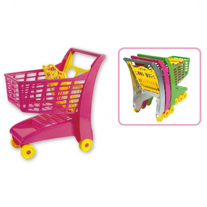 Chariot de courses Androni avec siège rose