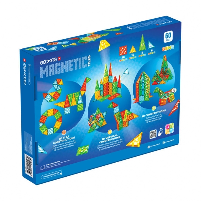 Geomag Gems 60 tuiles magnétiques