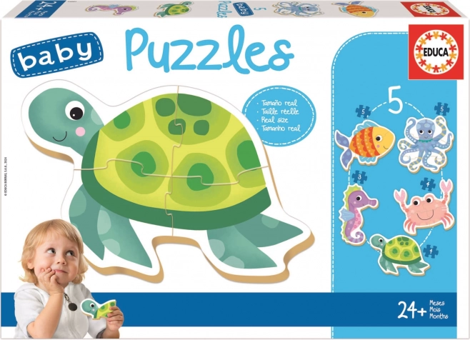 Educa baby puzzle animaux marins 5en1 (3–5 pièces)