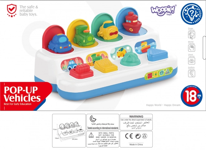 Woopie jouet éducatif pour enfants avec véhicules à ressort Pop-Up
