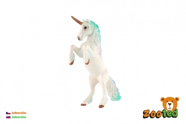 Licorne blanc-bleu en plastique zooted 18cm dans un sac