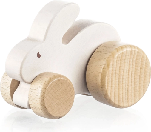 Lapin roulant en bois sur roues
