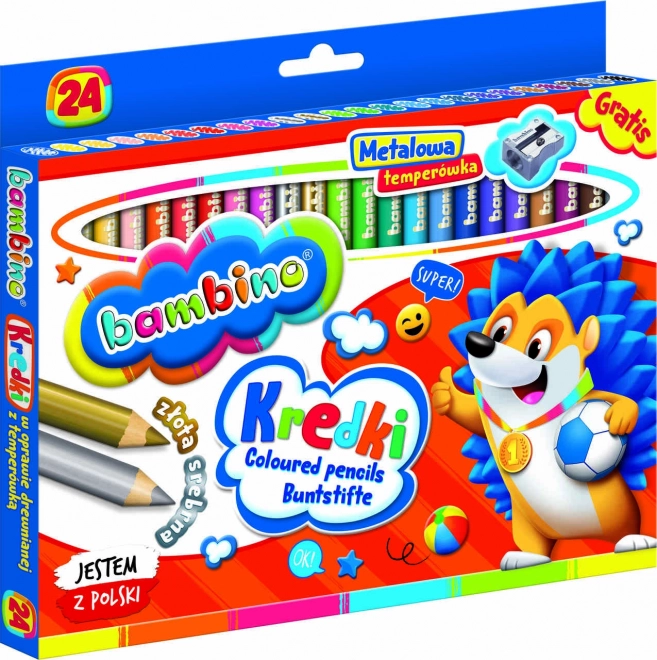 Crayons de couleur avec taille-crayon Bambino - 24 pièces