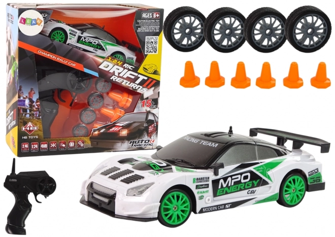 Voiture de sport Drift Télécommandée R/C 15 km/h Changement de roues