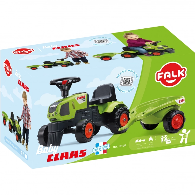 Trottinette - tracteur Claas avec volant et remorque