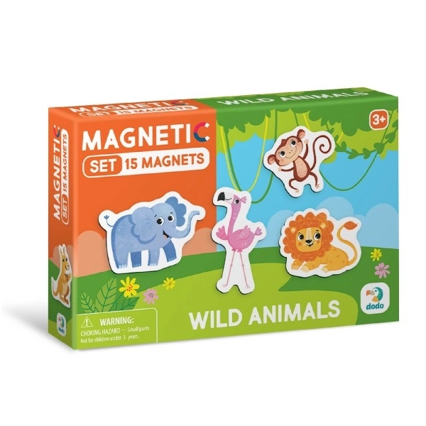 Aimants Safari 15pcs dans une boîte 17x11x3cm