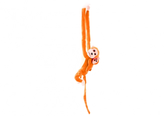 Singe en Peluche avec Bébé Orange avec Son