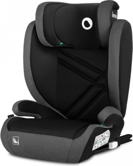 LIONELO Hugo i‑Size siège auto enfant 100–150 cm, noir‑gris