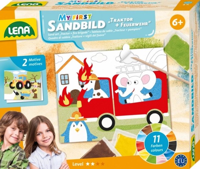 LENA images en sable véhicules – kit créatif pour enfants