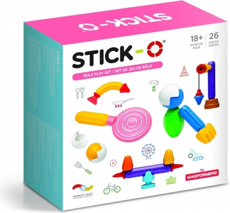 Jeu de construction magnétique STICK-O Malin, 26 pièces