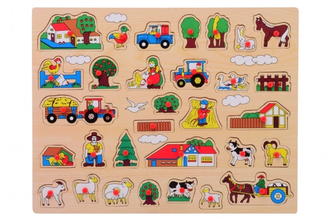 Puzzle en bois avec poignée grande