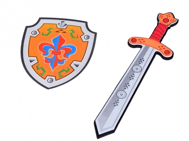 Ensemble de Chevalier Écusson en Mousse Épée Emblème de Lys ZA5315