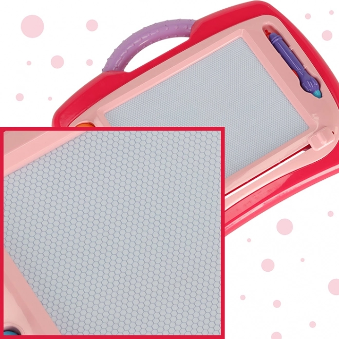 Tableau magnétique de dessin pour enfants avec tampons rose XL