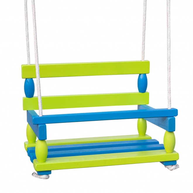 Balançoire en bois verte