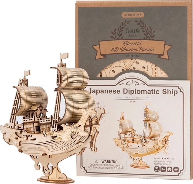 Bateau de diplomate japonais - Maquette 3D en bois - décoration
