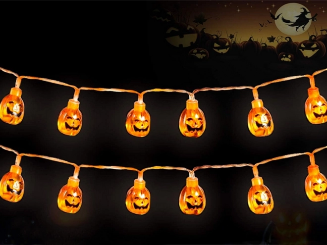 Guirlande suspendue LED citrouille pour Halloween