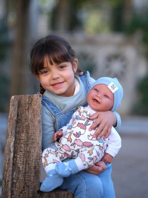 Llorens 84481 NOUVEAU-NÉ 2 en 1 - poupée bébé réaliste avec sons et corps en tissu doux - 44 cm