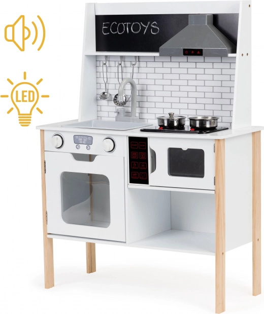 Cuisine en bois pour enfants avec lumières et sons ECOTOYS