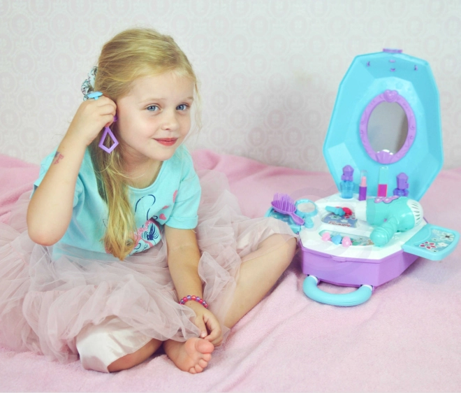 Coiffeuse pour filles 2 en 1 Beau salon WOOPIE dans une valise