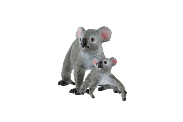 Koala ours 2 pcs femelle avec bébé plastique zooted 4-6cm en sachet