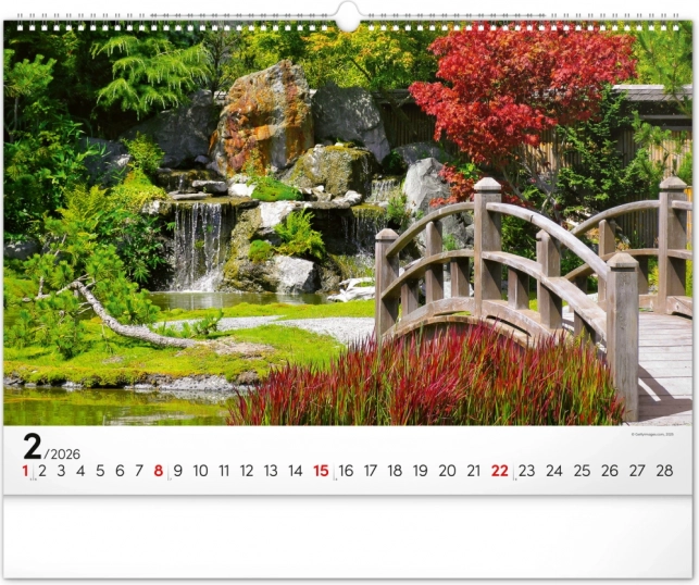 Calendrier mural Jardins 2026