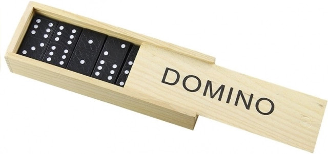 Dominos dans une boîte en bois – 28 pièces