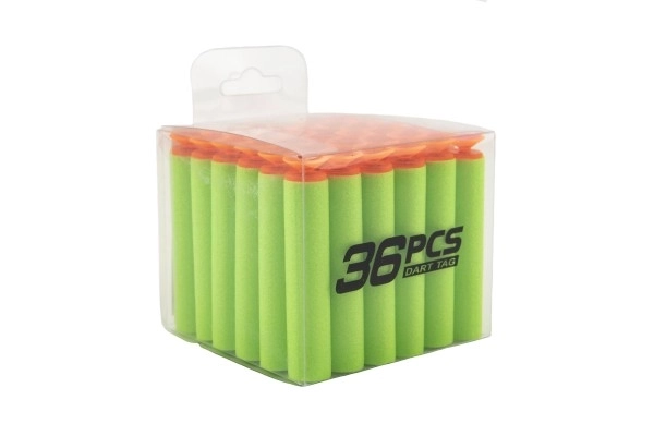 Cartouches de rechange en mousse pour pistolet 36 pièces avec ventouses 4 couleurs dans une boîte 8x7x8cm