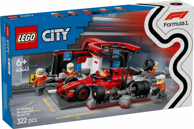 LEGO City 60443 Arrêt aux stands F1 avec mécaniciens et voiture Ferrari