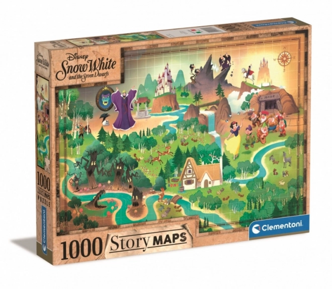 Puzzle 1000 pièces - Story Maps Blanche-Neige de Clementoni