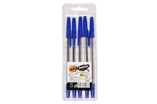 Kit de stylos jetables 5 pcs (encre bleue)