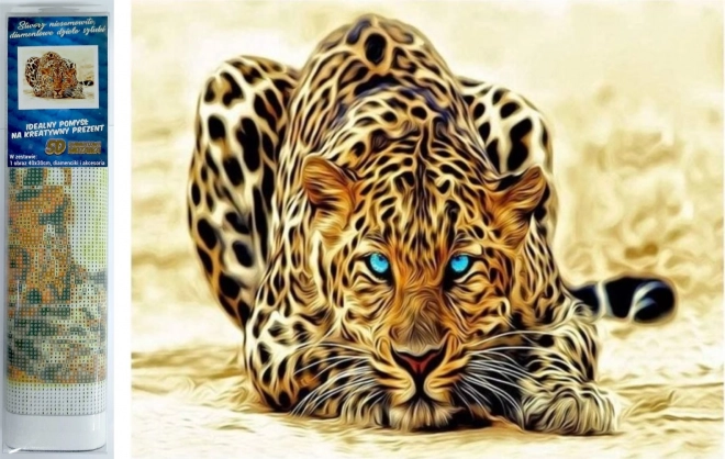 Peinture diamant – léopard à l’affût 30 × 40 cm